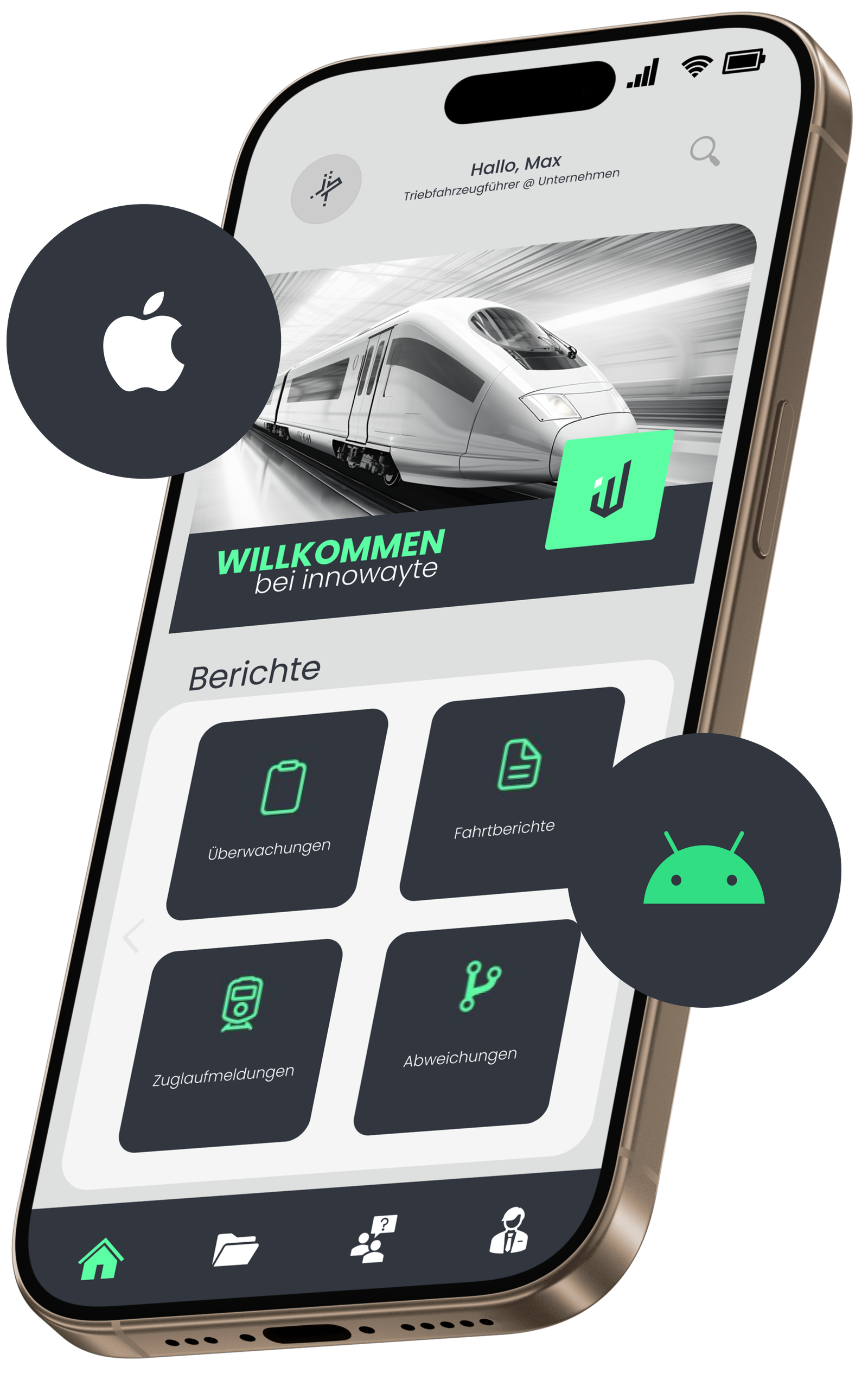 innowayte OS App Ansicht